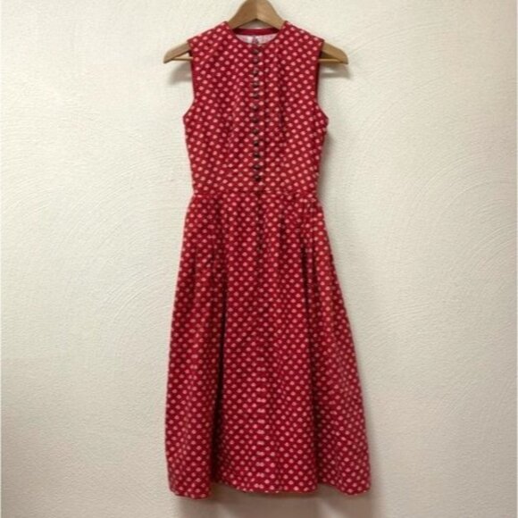 Wallach Munchen Volkskunfthaus Dresses & Skirts - Vintage 60s Wallach Munchen Volkskunfthaus Red & White Floral Dress Sz 38 US 8